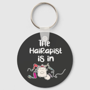 Hairapist är i Funny Hairdresser Gifts Nyckelring
