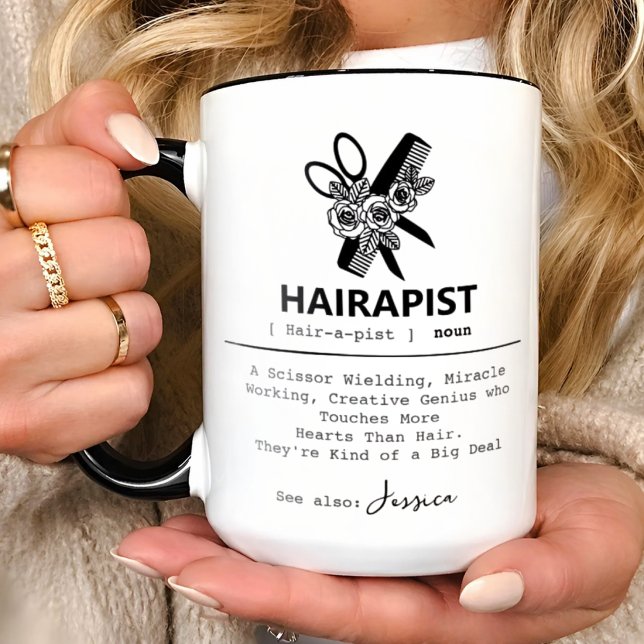 Hairapist Definition Mugg Rolig Frisör Mugg (Skapare uppladdad)