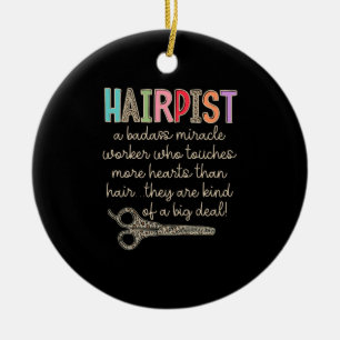 Hairapist Hairdresser Definition Funny Hair St Julgransprydnad Keramik