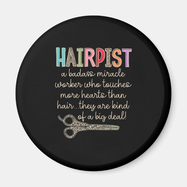 Hairapist Hairdresser Definition Funny Hair St Magnet (Framsidan)