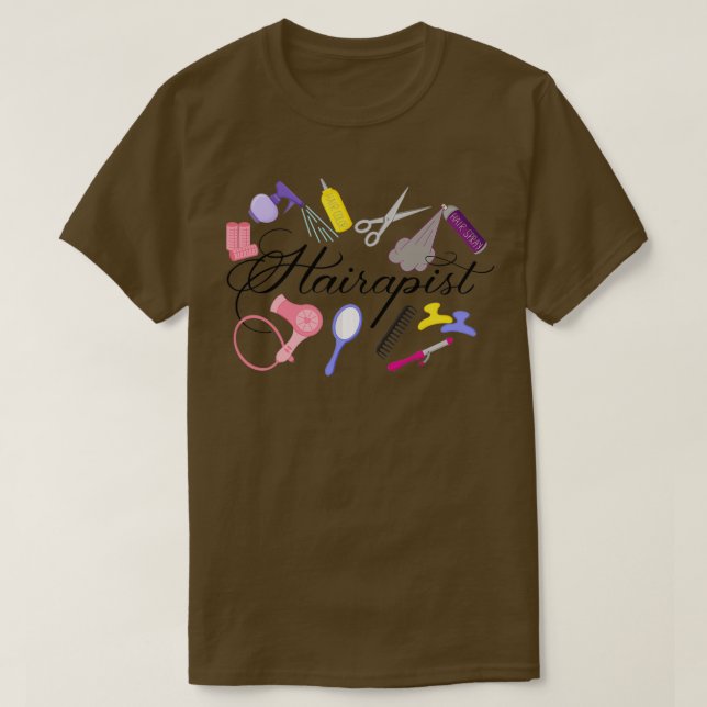 Hairapist Hairdresser Hair Stylist Barber Design T Shirt (Design framsida)