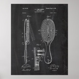 Hairbrush Patent Poster
