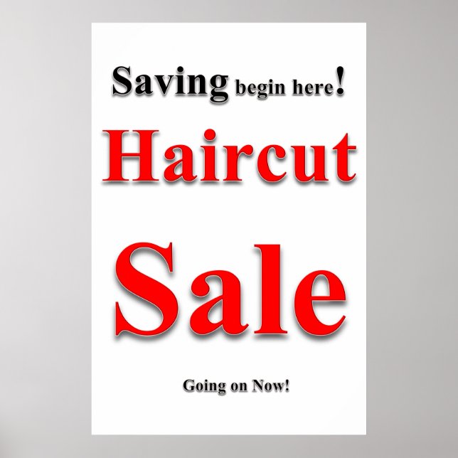 Haircut Sale Beauty Salon Barbershop Poster (Framsidan)