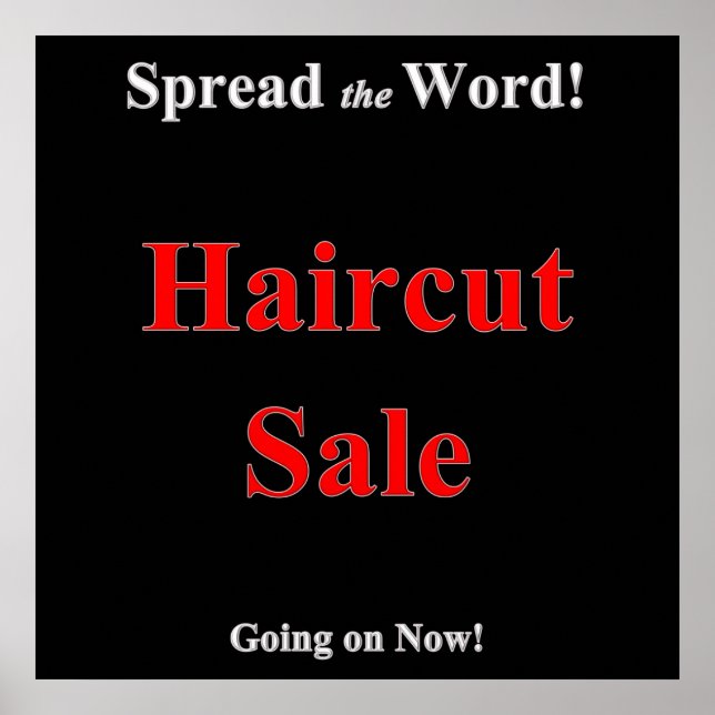 Haircut Sale Poster projektionsyta (Framsidan)