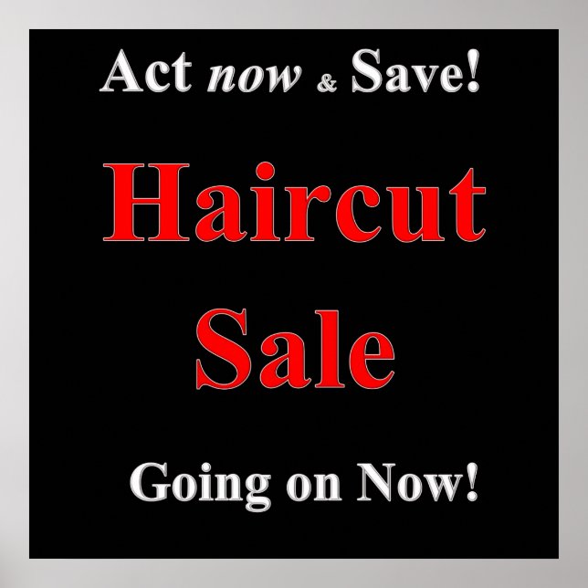 Haircut Sale Poster projektionsyta (Framsidan)
