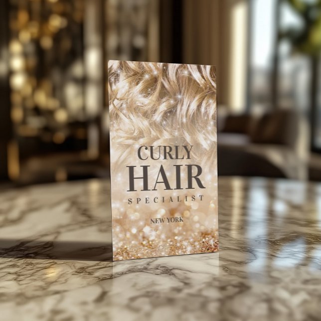 Haircut Stylist Curly Blond Hair Gnistra Card Visitkort (Perfect for business)