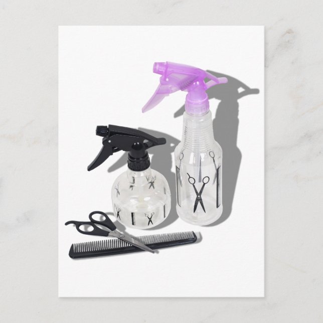 HaircutSprayBottle060910Skuggor Vykort (Framsida)