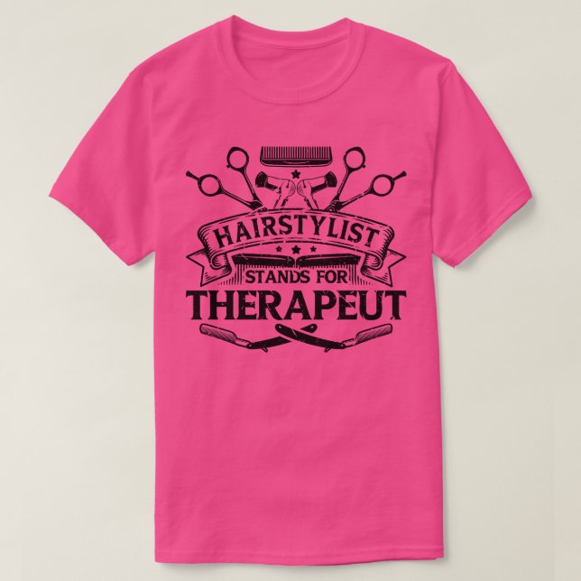 Hairdresser Barber Hairdryer Haircut Hairstylist T Shirt (Design framsida)