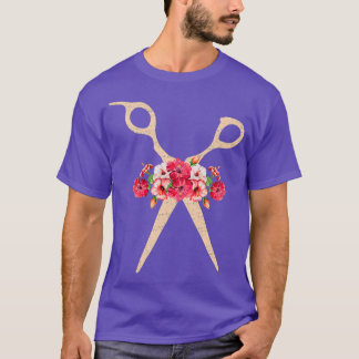 Hairdresser Barber Hairstylist Gift Cute Flowers T Shirt