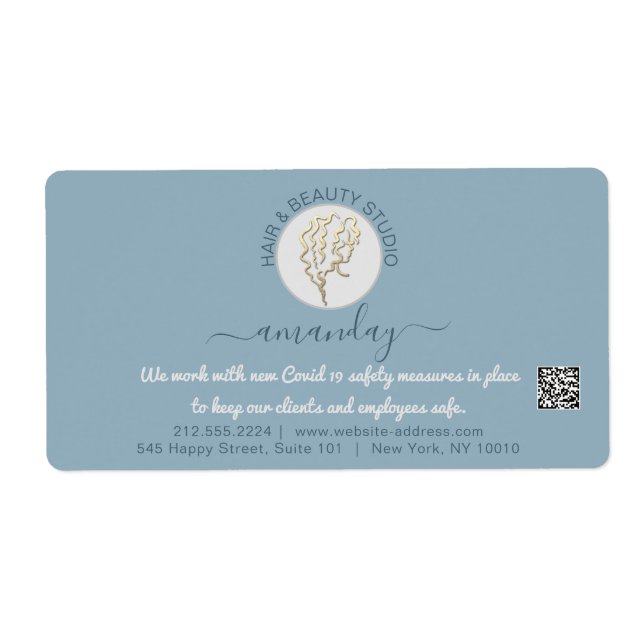 Hairdresser Beauty Studi Lash Guld Logotyp QR CODE Fraktsedel (Framsidan)