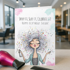 Hairdresser Birthday Card for Stylist Friend Kort
