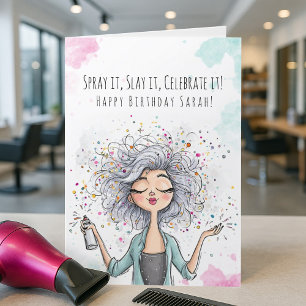 Hairdresser Birthday Card for Stylist Friend Kort