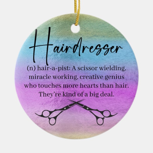 Hairdresser Ceramic Ornament (Framsidan)