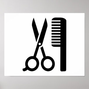 Hairdresser comb scissers poster
