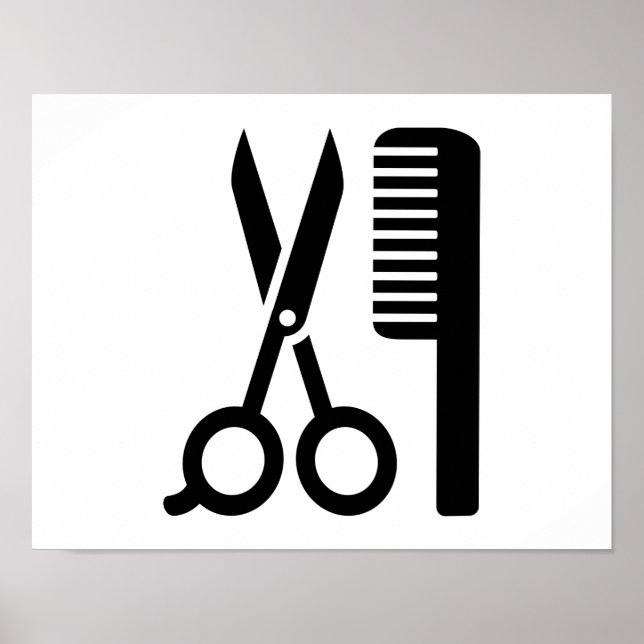 Hairdresser comb scissers poster (Framsidan)