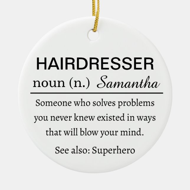 Hairdresser Definition Ceramic Ornament (Framsidan)