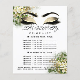 Hairdresser Eyelash Makeup Pris List Blommigt Flygblad