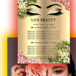 Hairdresser Eyelash Makeup Studio Pris List Flygblad