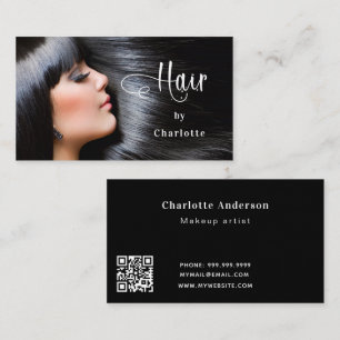Hairdresser-fotoskriptskönhet QR-kod Visitkort