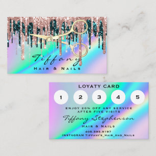 Hairdresser Golen Scissors Ro Loyalty Holograph Visitkort