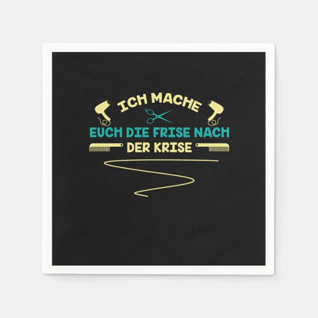 Hairdresser Hair Salon Scissors Hair Dryer Gift Pappersservett (Framsidan)