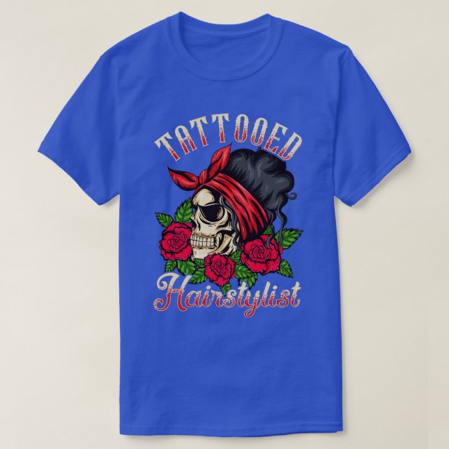 Hairdresser Hair Salon Tattoo Älskare Tattooed Hai T Shirt (Design framsida)