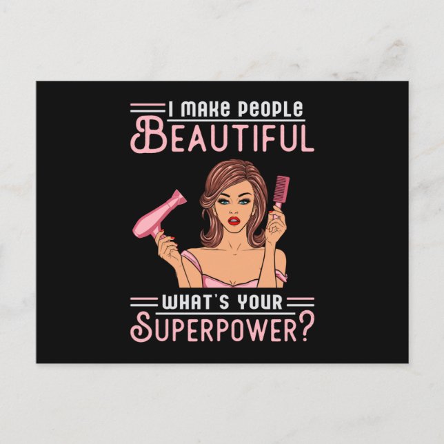 Hairdresser Hair Stylist Barber Scissors Hair Gift Vykort (Framsida)