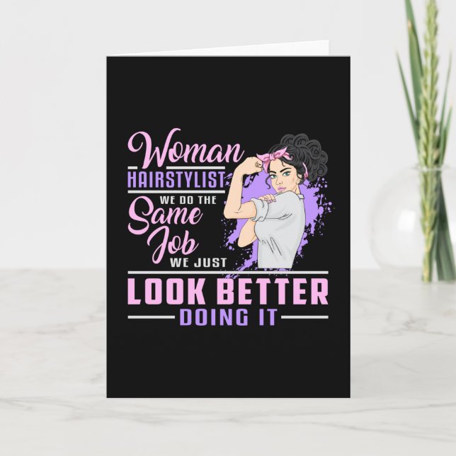 Hairdresser Hair Stylist Barber Woman Job Gift Kort (Framsida)