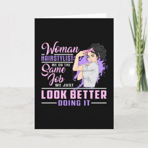 Hairdresser Hair Stylist Barber Woman Job Gift Kort