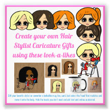 Hairdresser Hair Stylist Caricature Creation Kit