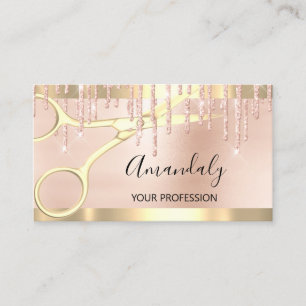 Hairdresser Hair Stylist Coiffeur Guld Sissar Visitkort