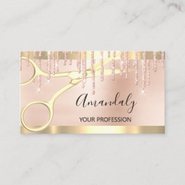 Hairdresser Hair Stylist Coiffeur Guld Sissors Visitkort