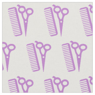 Hairdresser Hair Stylist Sissors Fabric-Lila Tyg