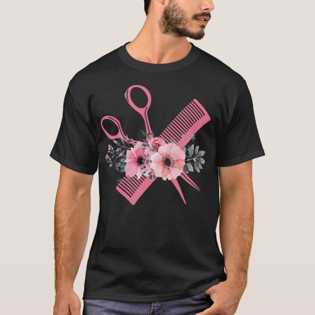 Hairdresser Hair Stylist T Shirt (Framsida)