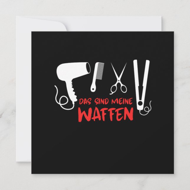 Hairdresser Hair Stylust Hair Dryer Hair Salon Gif Inbjudningar (Framsida)