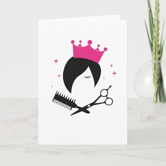 Hairdresser Hairdressers Logotyp Team Hair Salon Kort (Framsida)