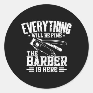 Hairdresser Hairstylist BarNumrering Barber Runt Klistermärke