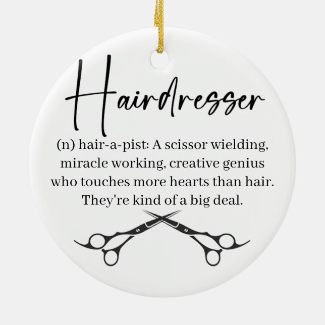 Hairdresser, Hairstylist jul Ornament (Baksidan)