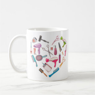 Hairdresser Hairstylist Verktyg Heart Kaffemugg