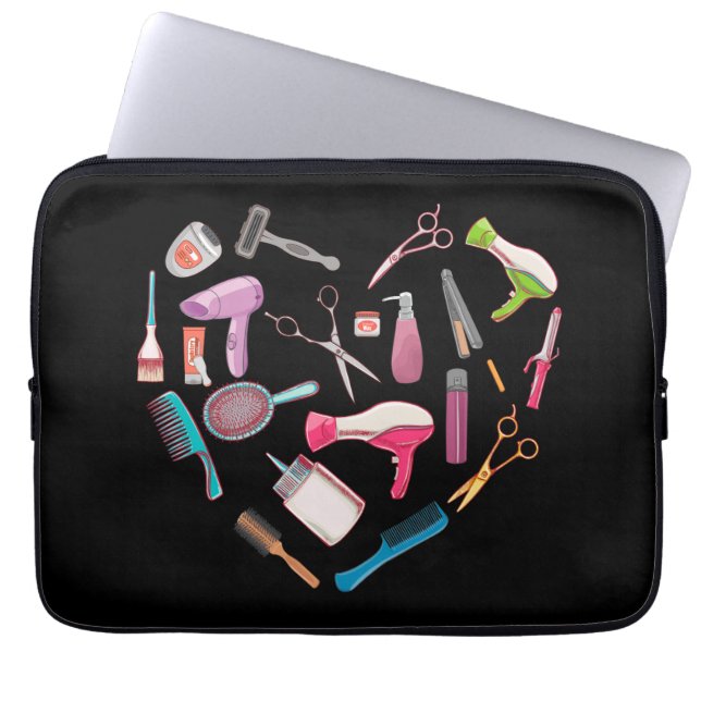 Hairdresser Hairstylist Verktyg Heart Laptop Fodral (Framsidan)