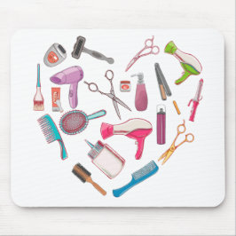 Hairdresser Hairstylist Verktyg Heart Musmatta