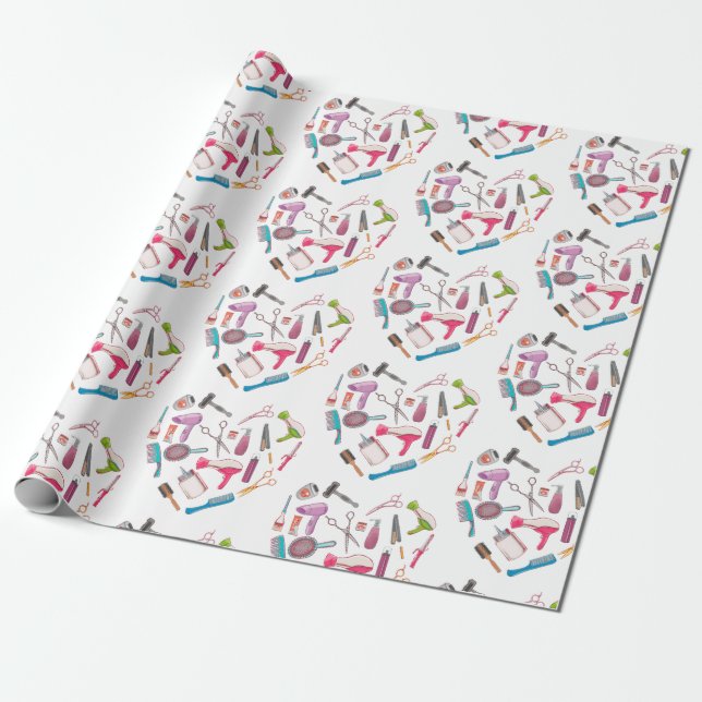 Hairdresser Hairstylist Verktyg Heart Presentpapper (Utrullad)