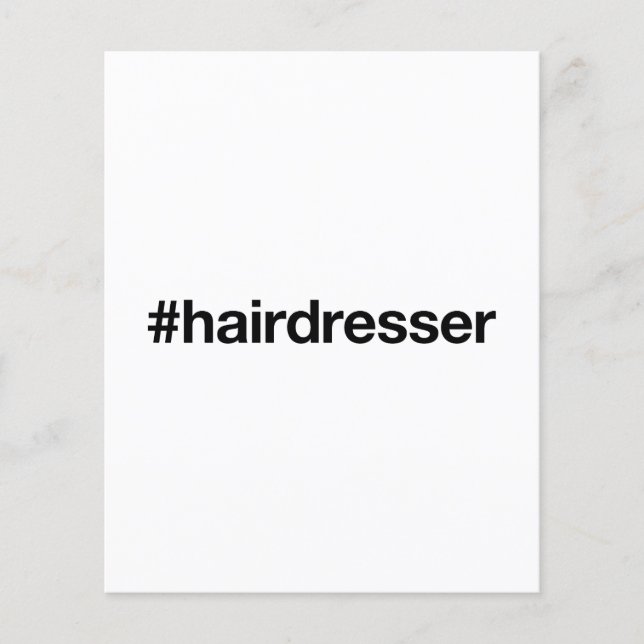 HAIRDRESSER Hashtag Flygblad (Framsidan)