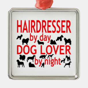Hairdresser Hund älskare Julgransprydnad Metall