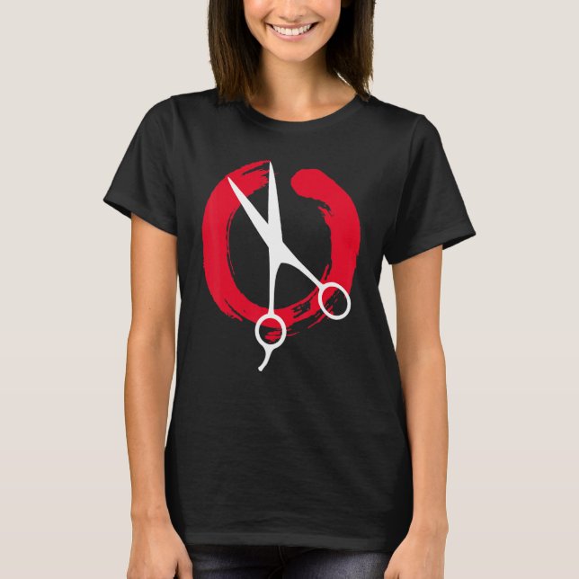 Hairdresser Kärlek Hairdryer Scissors Barber Hair  T Shirt (Framsida)