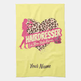 Hairdresser Leopard Hair Hustler Hairstylist Kökshandduk
