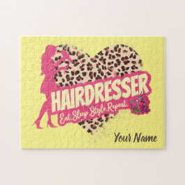 Hairdresser Leopard Hair Hustler Hairstylist Pussel