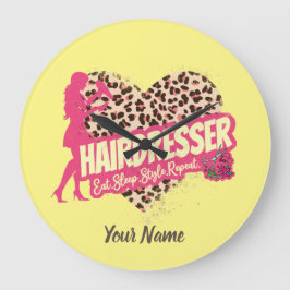 Hairdresser Leopard Hair Hustler Hairstylist Stor Klocka