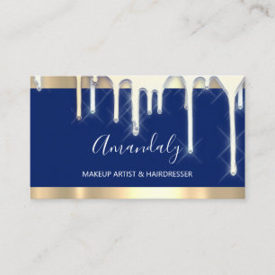 Hairdresser Makeup Artist Navy Guld 3D Drivrutiner Visitkort