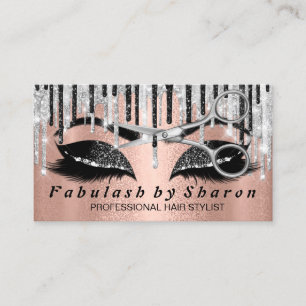 Hairdresser Makeup Eyelash Silver sax Ro Visitkort